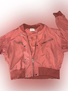 Ashley By 26 International Coral Cropped Bomber Jacket
